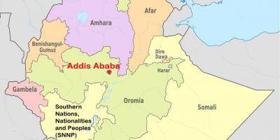Addis ababa Etyopi kat jeyografik mond lan